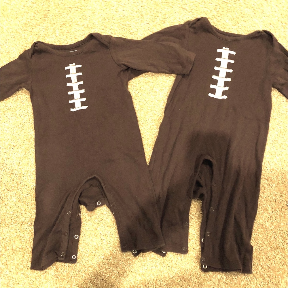 Twin Baby Football Snap up body suits